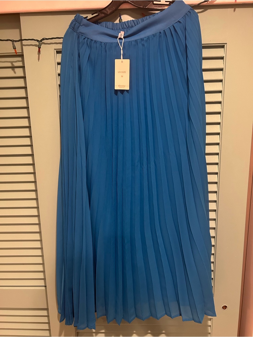 Pleated Blue Maxi Skirt — Elegant Flowy Silhouette